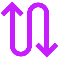 Line Arrow Curvy Up Down 4 Icon from Sharp Neon Set