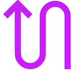 Line Arrow Curvy Up Left Icon from Sharp Neon Set