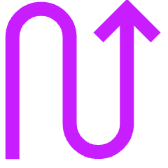 Line Arrow Curvy Up Right Icon from Sharp Neon Set