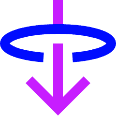 Line Arrow Elipse Down Icon from Sharp Neon Set