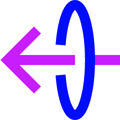 Line Arrow Elipse Left Icon from Sharp Neon Set
