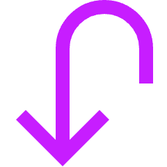 Line Arrow Turn Down Left Icon from Sharp Neon Set