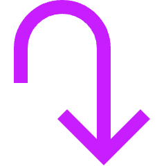 Line Arrow Turn Down Right Icon from Sharp Neon Set