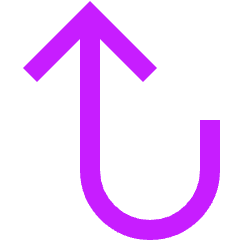 Line Arrow Turn Up Left Icon from Sharp Neon Set