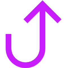 Line Arrow Turn Up Right Icon from Sharp Neon Set