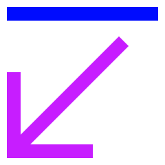 Line Line Arrow Diagonal Bottom Left Icon from Sharp Neon Set
