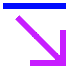 Line Line Arrow Diagonal Bottom Right Icon from Sharp Neon Set