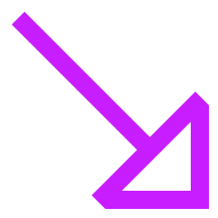 Diagonal Triangle Arrow Bottom Right Icon from Sharp Neon Set