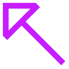 Diagonal Triangle Arrow Upper Left Icon from Sharp Neon Set