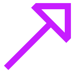 Diagonal Triangle Arrow Upper Right Icon from Sharp Neon Set