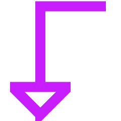Triangle Arrow Bend Left Down Icon from Sharp Neon Set