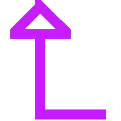 Triangle Arrow Bend Left Up Icon from Sharp Neon Set