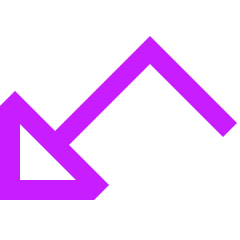 Triangle Arrow Bounce Down Left Icon from Sharp Neon Set