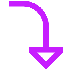 Triangle Arrow Curve Right Down Icon from Sharp Neon Set