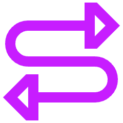 Triangle Arrow Curvy Both Direction 4 Icon from Sharp Neon Set