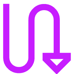 Triangle Arrow Curvy Down Right Icon from Sharp Neon Set