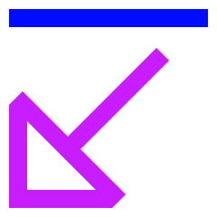 Triangle Arrow Diagonal Bottom Left Icon from Sharp Neon Set