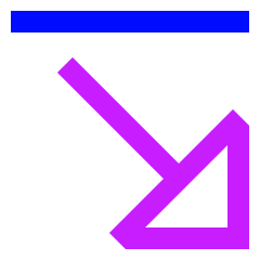 Triangle Arrow Diagonal Bottom Right Icon from Sharp Neon Set