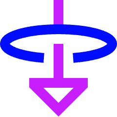 Triangle Arrow Elipse Down Icon from Sharp Neon Set