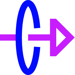 Triangle Arrow Elipse Right Icon from Sharp Neon Set