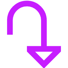Triangle Arrow Turn Down Right Icon from Sharp Neon Set