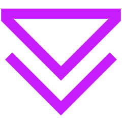Double Tailless Triangle Arrow Down Icon from Sharp Neon Set