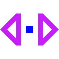 Tailless Triangle Arrow Horizontal Scroll Icon from Sharp Neon Set