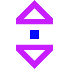 Tailless Triangle Arrow Vertical Scroll Icon from Sharp Neon Set