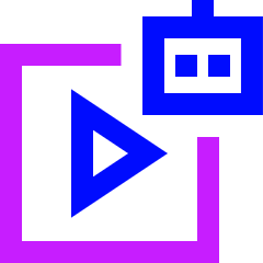 Ai Generate Video Robot Icon from Sharp Neon Set