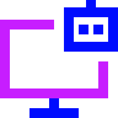 Computer Ai Robot Icon from Sharp Neon Set