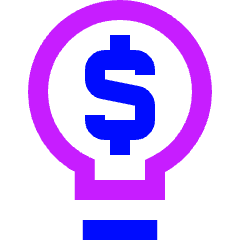 Business Idea Money Icon from Sharp Neon Set