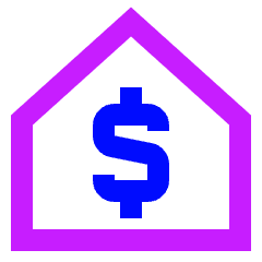 Properties Mortgage Icon from Sharp Neon Set