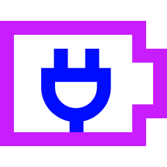 Battery Charging Plug Icon from Sharp Neon Set