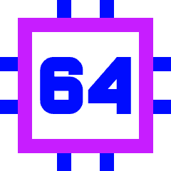 Computer Chip Sixty Four Core Icon from Sharp Neon Set