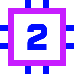 Computer Chip Two Core Icon from Sharp Neon Set