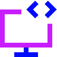 Desktop Code Icon from Sharp Neon Set
