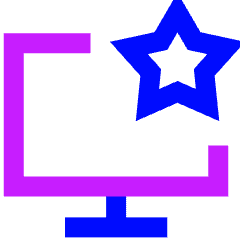 Desktop Favorite Star Icon from Sharp Neon Set