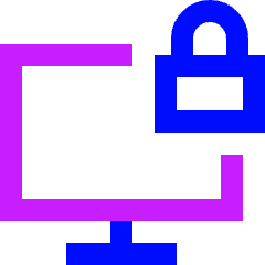 Desktop Lock Icon from Sharp Neon Set