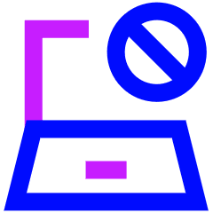 Laptop Block Remove Icon from Sharp Neon Set