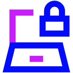 Laptop Lock Icon from Sharp Neon Set