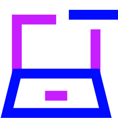 Laptop Remove Subtract Icon from Sharp Neon Set