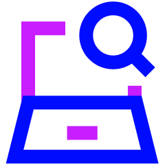 Laptop Search Icon from Sharp Neon Set
