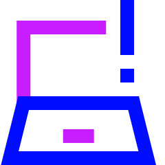 Laptop Warning 1 Icon from Sharp Neon Set