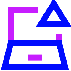 Laptop Warning 2 Icon from Sharp Neon Set