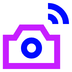 Photo Camera Icon from Sharp Neon Set