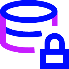 Database Lock Icon from Sharp Neon Set