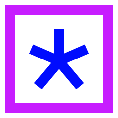 Asterisk Square 3 Icon from Sharp Neon Set