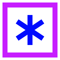 Asterisk Square Icon from Sharp Neon Set