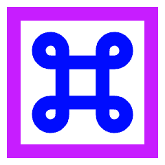 Command Square Icon from Sharp Neon Set