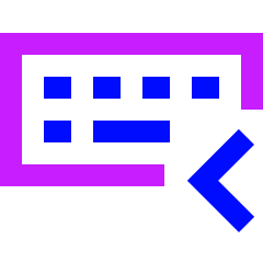 Keyboard One Hand Left Icon from Sharp Neon Set